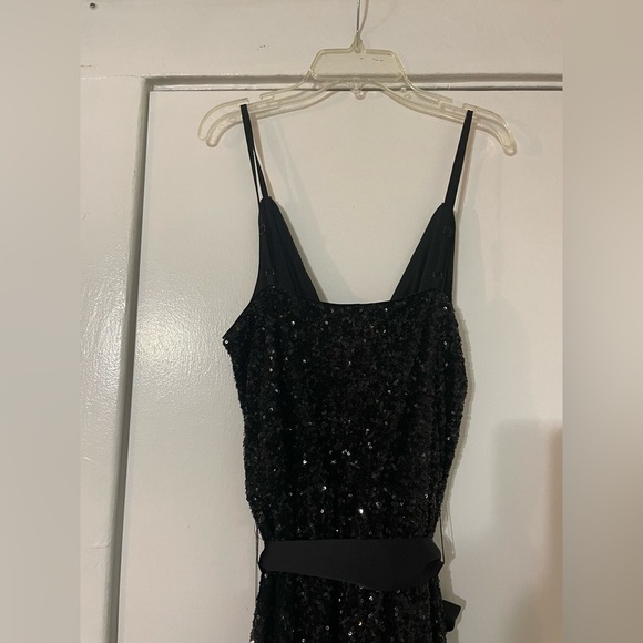 EXPRESS Sequin V-Neck Tie Waist Wide Leg Jumpsuit size Small NWT - Picture 12 of 13